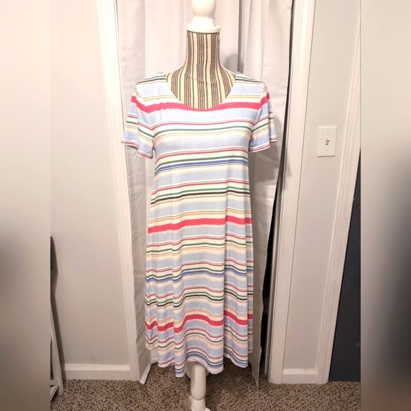 Talbots Women's Multicolored Striped Short Sleeve Shift Dress‎ Size Small - Picture 1 of 7